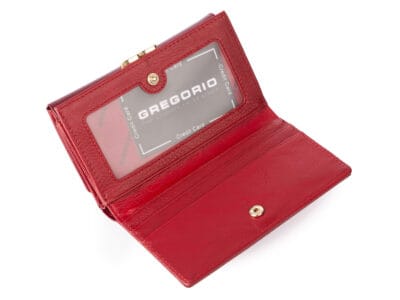 Elegancki portfel damski Gregorio w wiśniowym odcieniu z blokadą RFID - obrazek 7