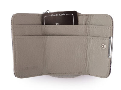 Mała portmonetka damska lakierowana srebrna z motylkami Jennifer Jones - obrazek 4