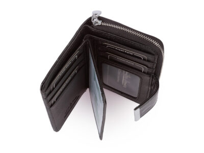 Średni portfel damski Jennifer Jones w kolorze czarnym z motylkami RFID - obrazek 6