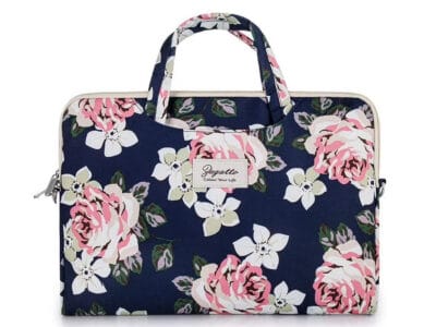 Torba na laptopa ZAGATTO w kwiatowy wzór - elegancka, cienka i funkcjonalna - obrazek 2