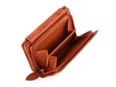 Portfel damski Money Maker z miękkiej skóry naturalnej RFID Koniakowy Brąz - obrazek 6