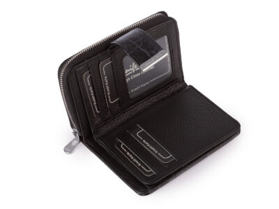 Średni portfel damski Jennifer Jones w kolorze czarnym z motylkami RFID - obrazek 5