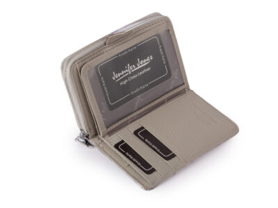 Średni portfel damski Jennifer Jones w kolorze srebrnym z motylkami RFID - obrazek 4