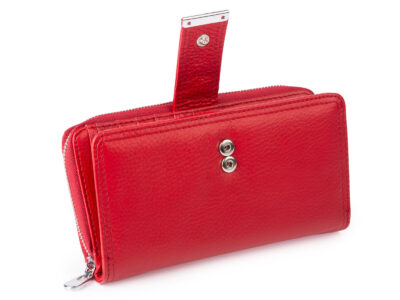Portfel damski czerwony z miękkiej skóry naturalnej duży Jennifer Jones z RFID - obrazek 3