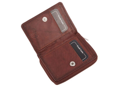 Mały ciemnobrązowy portfel damski z miękkiej skóry naturalnej z ochroną RFID Money Maker - obrazek 3