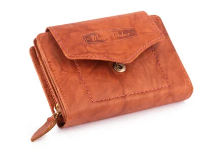 Portfel damski Money Maker z miękkiej skóry naturalnej RFID Koniakowy Brąz - obrazek 3