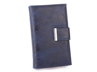 Pionowy granatowy portfel damski z miękkiej ekologicznej skóry duży Jennifer Jones - obrazek 1