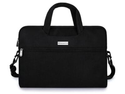 Elegancka torba na laptopa cienka do pracy ZAGATTO w kolorze czarnym 15,6" - obrazek 1