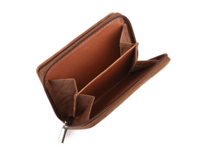 Mały beżowy portfel damski z miękkiej skóry naturalnej z ochroną RFID Money Maker - obrazek 6