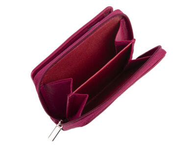 Mały różowy portfel damski z miękkiej skóry naturalnej z ochroną RFID Money Maker - obrazek 6