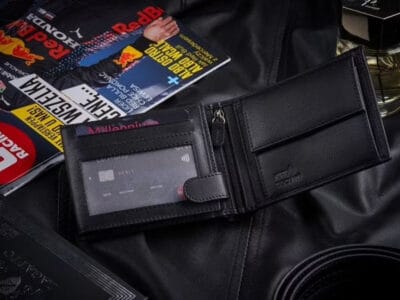 Portfel męski poziomy skórzany Zagatto z wzorem Carbon RFID - obrazek 7