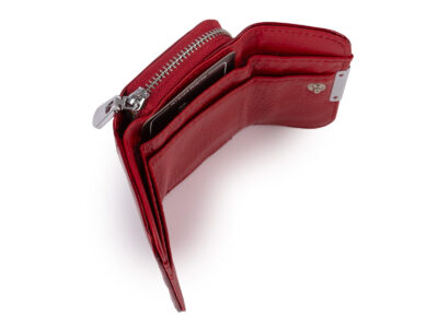 Mała portmonetka damska lakierowana czerwona z motylkami Jennifer Jones - obrazek 6