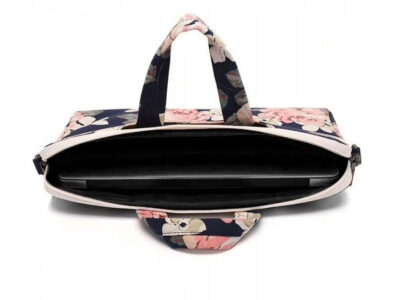 Torba na laptopa ZAGATTO w kwiatowy wzór - elegancka, cienka i funkcjonalna - obrazek 4
