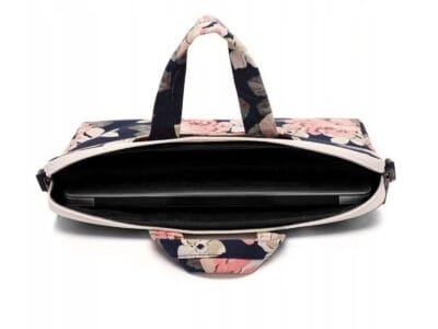 Torba na laptopa ZAGATTO w kwiatowy wzór - elegancka, cienka i funkcjonalna - obrazek 4