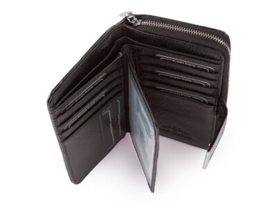 Duży portfel damski Jennifer Jones w kolorze czarnym z motywem motylków lakierowany RFID - obrazek 6