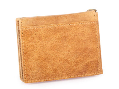 Banknotówka męska skórzana w kolorze jasnobeżowym (piaskowym) z miejscem na karty RFID - obrazek 2