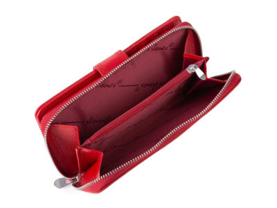 Portfel damski czerwony z miękkiej skóry naturalnej duży Jennifer Jones z RFID - obrazek 7