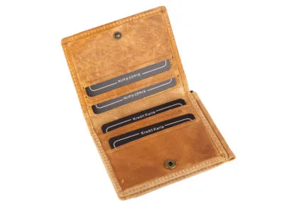 Banknotówka męska skórzana w kolorze jasnobeżowym (piaskowym) z miejscem na karty RFID - obrazek 4