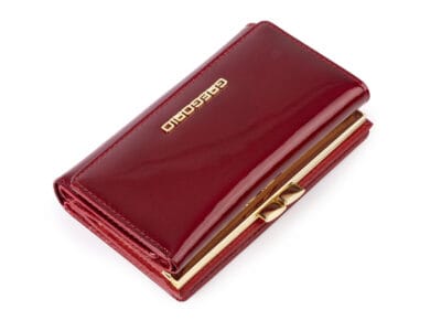 Elegancki portfel damski Gregorio w wiśniowym odcieniu z blokadą RFID - obrazek 3