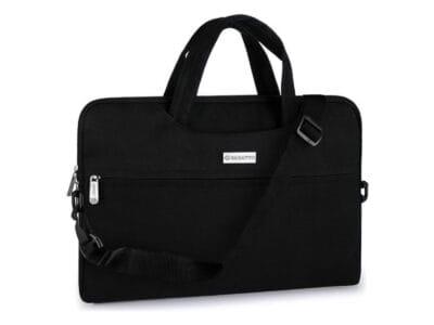 Elegancka torba na laptopa cienka do pracy ZAGATTO w kolorze czarnym 15,6" - obrazek 4