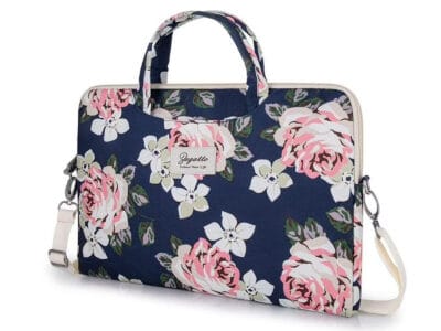 Torba na laptopa ZAGATTO w kwiatowy wzór - elegancka, cienka i funkcjonalna - obrazek 1