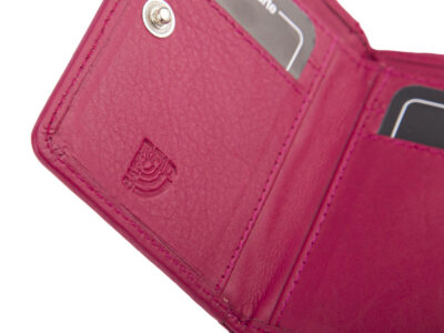 Mały różowy portfel damski z miękkiej skóry naturalnej z ochroną RFID Money Maker - obrazek 4