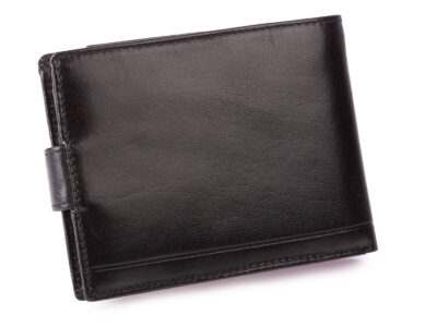 Elegancki czarny portfel męski skórzany Zagatto z zabezpieczeniem RFID - obrazek 2