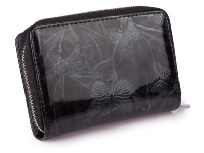 Średni portfel damski Jennifer Jones w kolorze czarnym z motylkami RFID - obrazek 2