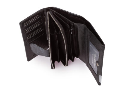 Duży portfel damski lakierowany czarny z motylkami skóra naturalna Jennifer Jones - obrazek 9