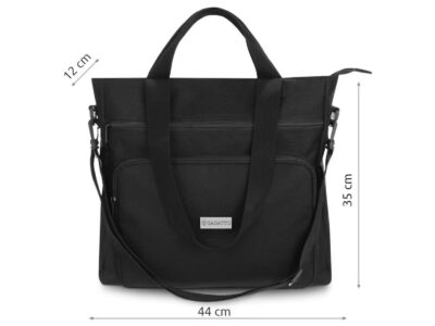 Duża materiałowa Torba damska z odpinanym paskiem na ramię do pracy ZAGATTO - obrazek 3