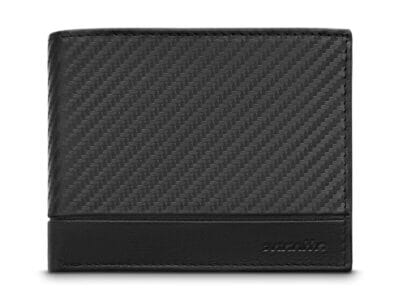 Portfel męski poziomy skórzany Zagatto z wzorem Carbon RFID - obrazek 2