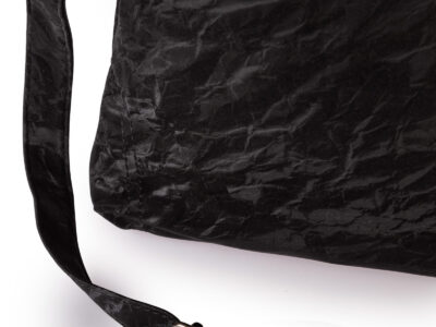 Czarna listonoszka damska z gniecionej aksamitnej skóry ekologicznej Bag Street - obrazek 4