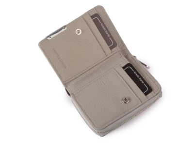 Mały portfel damski w motylki - srebrny, skórzany, lakierowany Jennifer Jones - obrazek 3