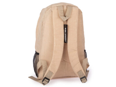 Jasnobeżowy Lekki Plecak turystyczny z kreszu damski/męski Bag Street - obrazek 6
