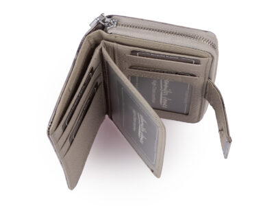 Średni portfel damski Jennifer Jones w kolorze srebrnym z motylkami RFID - obrazek 6