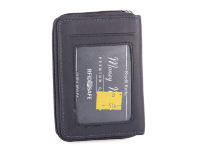 Mały granatowy portfel damski z miękkiej skóry naturalnej z ochroną RFID Money Maker - obrazek 2