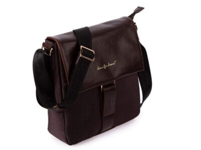 Brązowa elegancka prostokątna torebka damska na ramię z klapką Jennifer Jones - obrazek 3