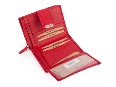Czerwony skórzany portfel damski Franko z ochroną kart RFID - obrazek 5