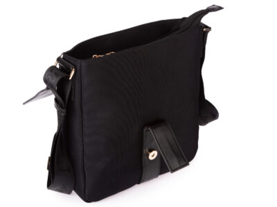 Czarna elegancka prostokątna torebka damska na ramię z klapką Jennifer Jones - obrazek 5