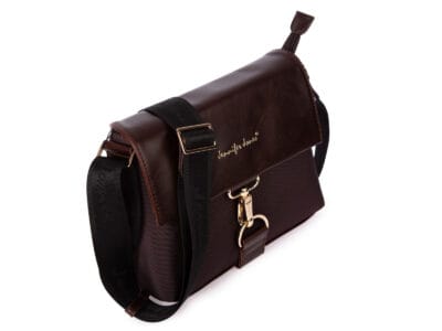 Elegancka brązowa torebka damska Jennifer Jones z klapką na karabińczyk - obrazek 3