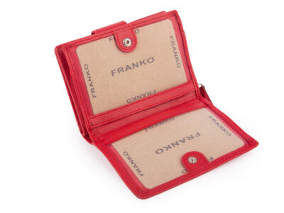 Czerwony skórzany portfel damski Franko z ochroną kart RFID - obrazek 9