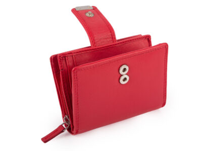 Czerwony skórzany portfel damski Franko z ochroną kart RFID - obrazek 3