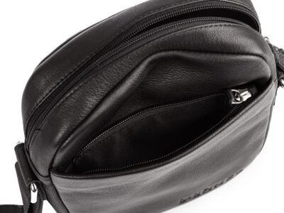 Elegancka skórzana torba saszetka męska na ramię J Jones w kolorze czarnym - obrazek 7