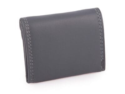 Mała skórzana portmonetka na banknoty i monety szara Franko - obrazek 2