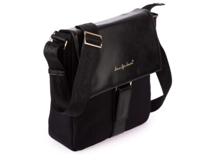 Czarna elegancka prostokątna torebka damska na ramię z klapką Jennifer Jones - obrazek 3