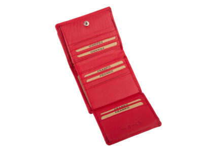 Czerwony skórzany portfel damski z "piekiełkiem" RFID Franko - obrazek 5