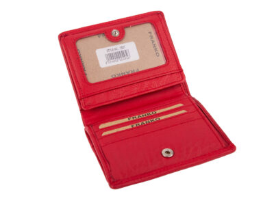 Czerwony skórzany portfel damski z "piekiełkiem" RFID Franko - obrazek 4