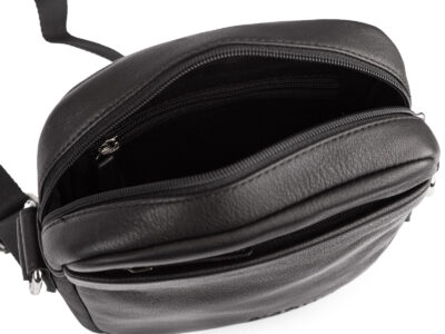 Elegancka skórzana torba saszetka męska na ramię J Jones w kolorze czarnym - obrazek 6