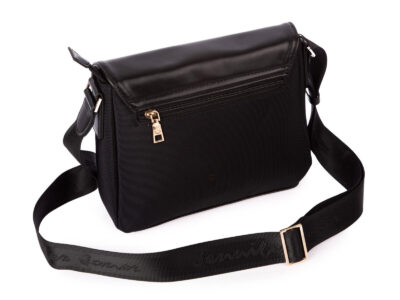 Elegancka czarna torebka damska Jennifer Jones z klapką na karabińczyk - obrazek 4