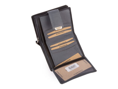 Czarno-szary skórzany portfel damski Franko z ochroną kart RFID - obrazek 5